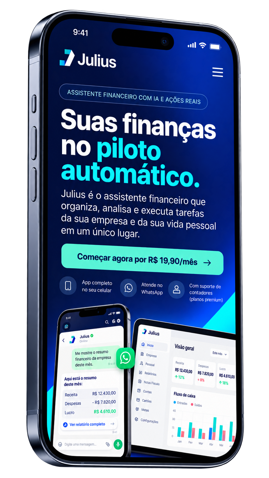 Julius aberto em um iPhone